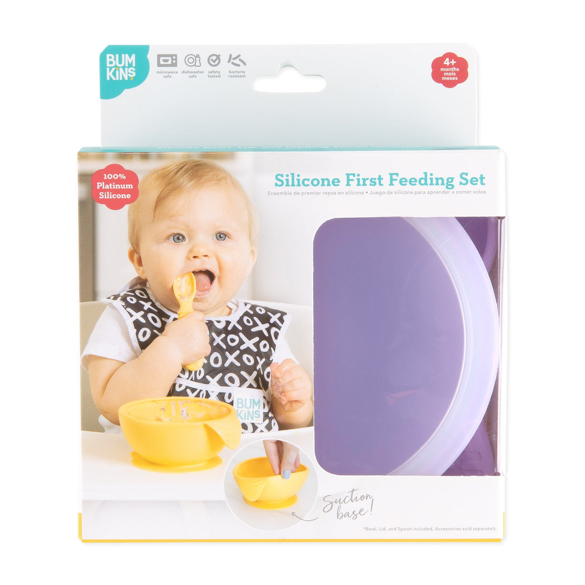 Lavender Baby Bowl, Spoon + Lid Set For Baby's First Bites | Bumkins