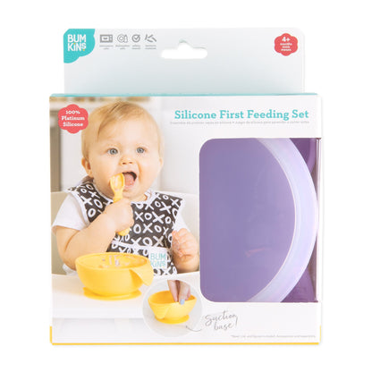 Lavender Baby Bowl, Spoon + Lid Set For Baby's First Bites | Bumkins