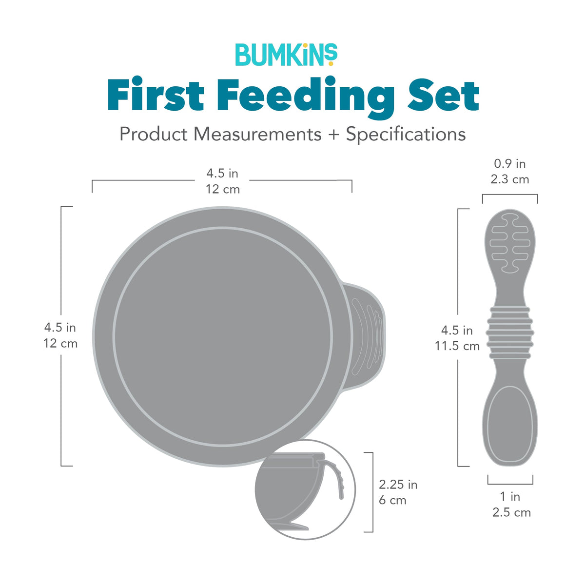 Pink Silicone Suction First Feeding Set with Bowl, Spoon + Lid | Bumkins