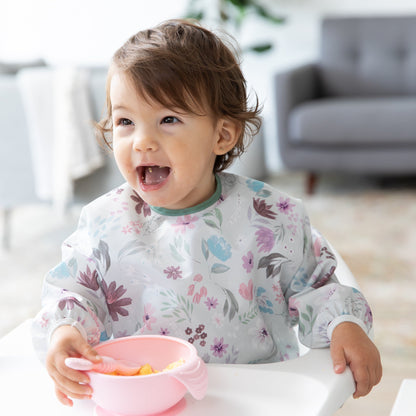 Pink Silicone Suction First Feeding Set with Bowl, Spoon + Lid | Bumkins