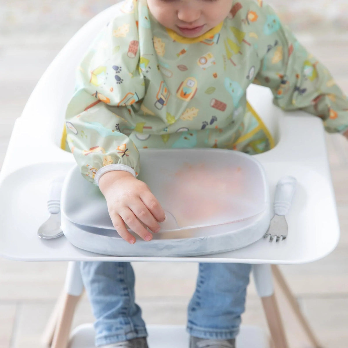 Clear Silicone Stretch Lids for Divided Toddler Plates | Bumkins