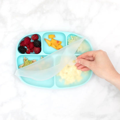 Clear Silicone Stretch Lids for Divided Toddler Plates | Bumkins