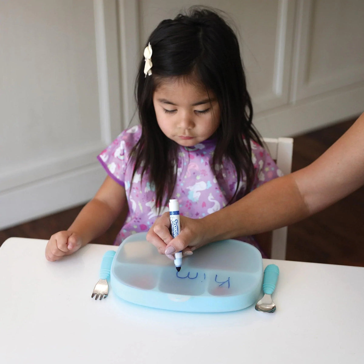 Clear Silicone Stretch Lids for Divided Toddler Plates | Bumkins