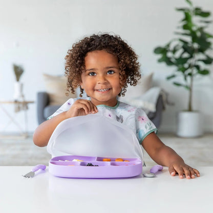 Clear Silicone Stretch Lids for Divided Toddler Plates | Bumkins