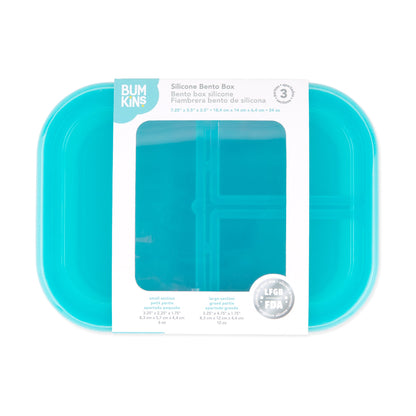 Silicone Divided Bento Box for Food Storage, Blue Jelly | Bumkins