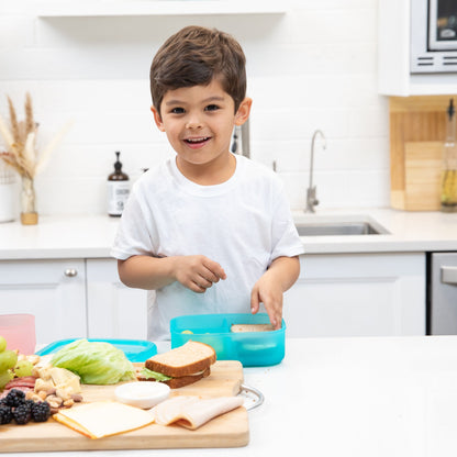 Silicone Divided Bento Box for Food Storage, Blue Jelly | Bumkins