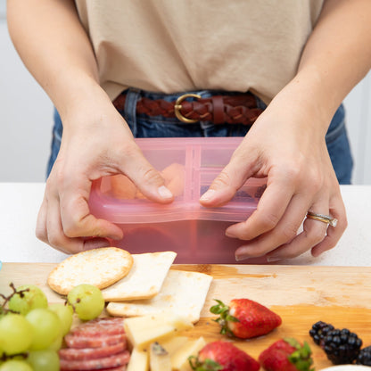 Pink Jelly Silicone Bento Box for Food Storage and Meal Prep | Bumkins