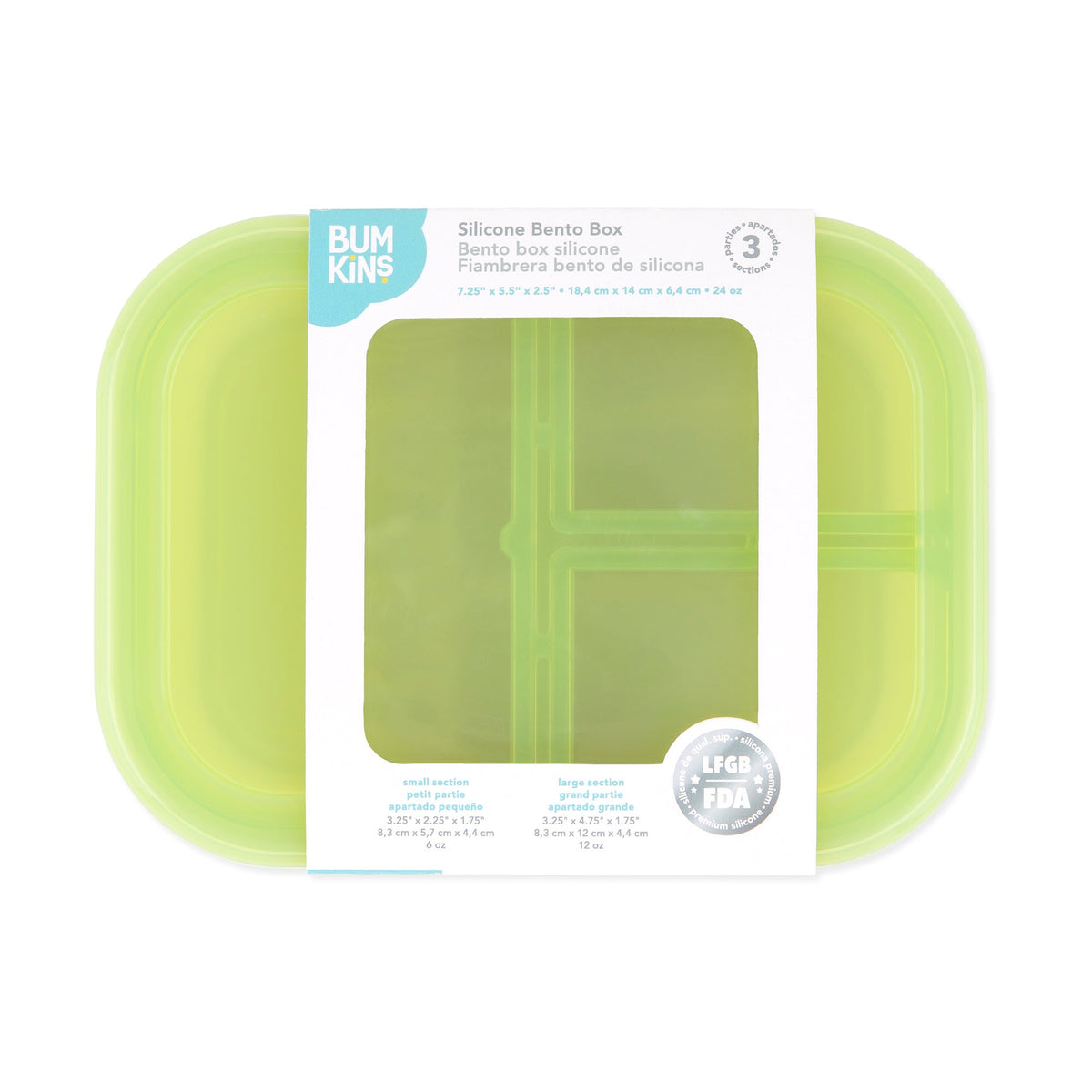 Green Jelly Leakproof Bento Box for Meal Prep, Food Storage | Bumkins