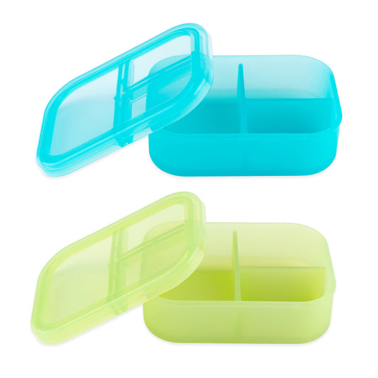 Silicone Bento Box 3 Section 2 Pack: Aqua Jelly | Bumkins