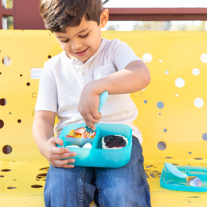 Silicone Bento Box 3 Section 2 Pack: Aqua Jelly | Bumkins