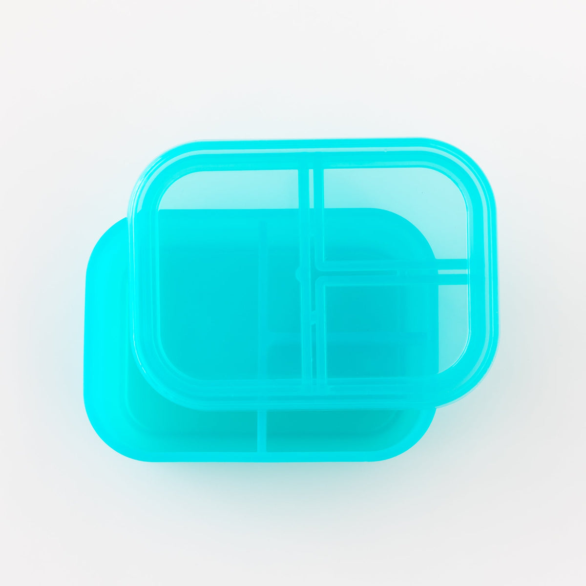 Silicone Bento Box 3 Section 2 Pack: Aqua Jelly | Bumkins
