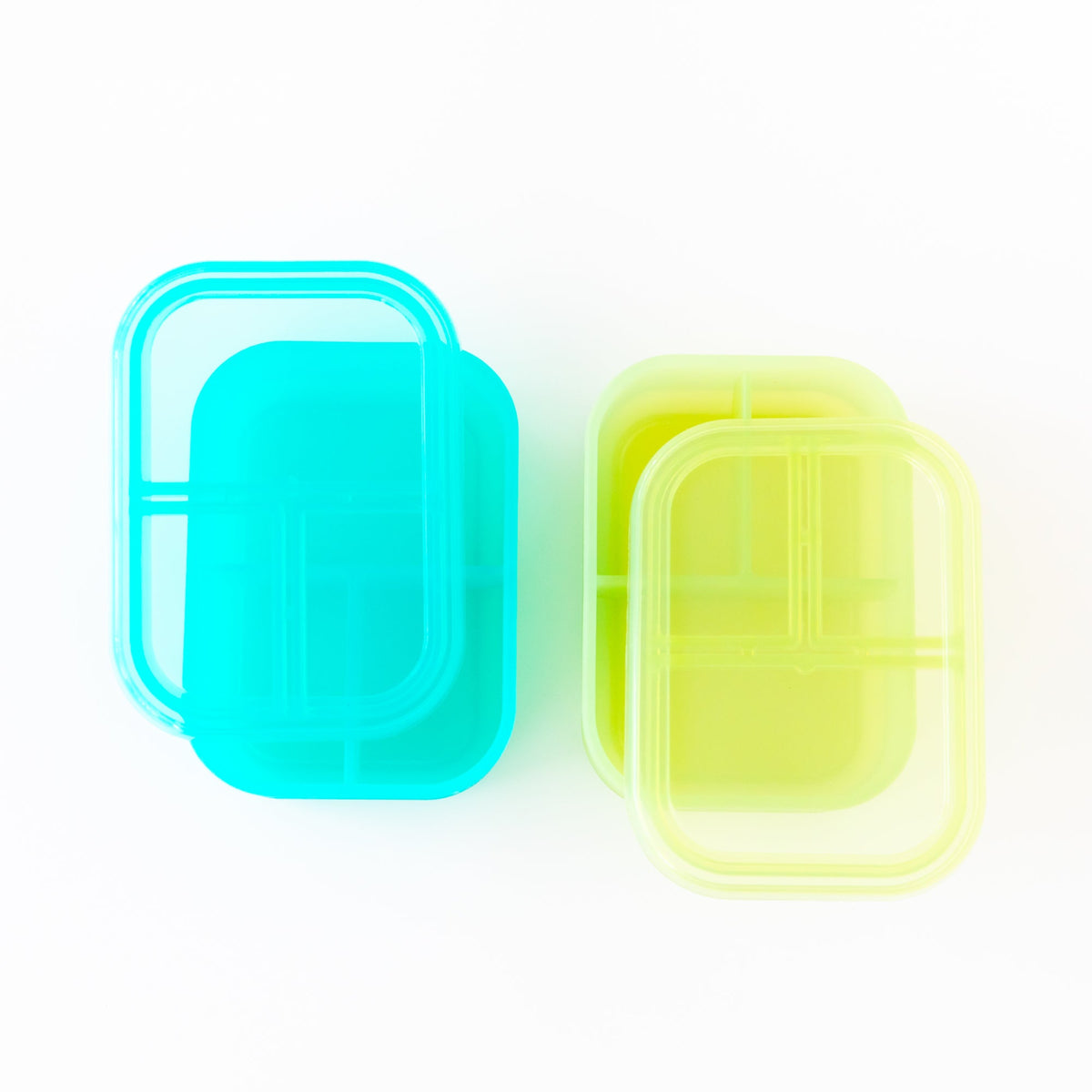 Silicone Bento Box 3 Section 2 Pack: Aqua Jelly | Bumkins