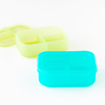 Silicone Bento Box 3 Section 2 Pack: Aqua Jelly | Bumkins