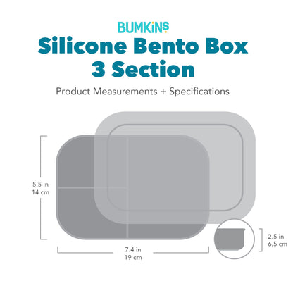 Silicone Bento Box 3 Section 2 Pack: Magenta Jelly | Bumkins