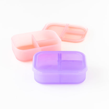 Silicone Bento Box 3 Section 2 Pack: Magenta Jelly | Bumkins