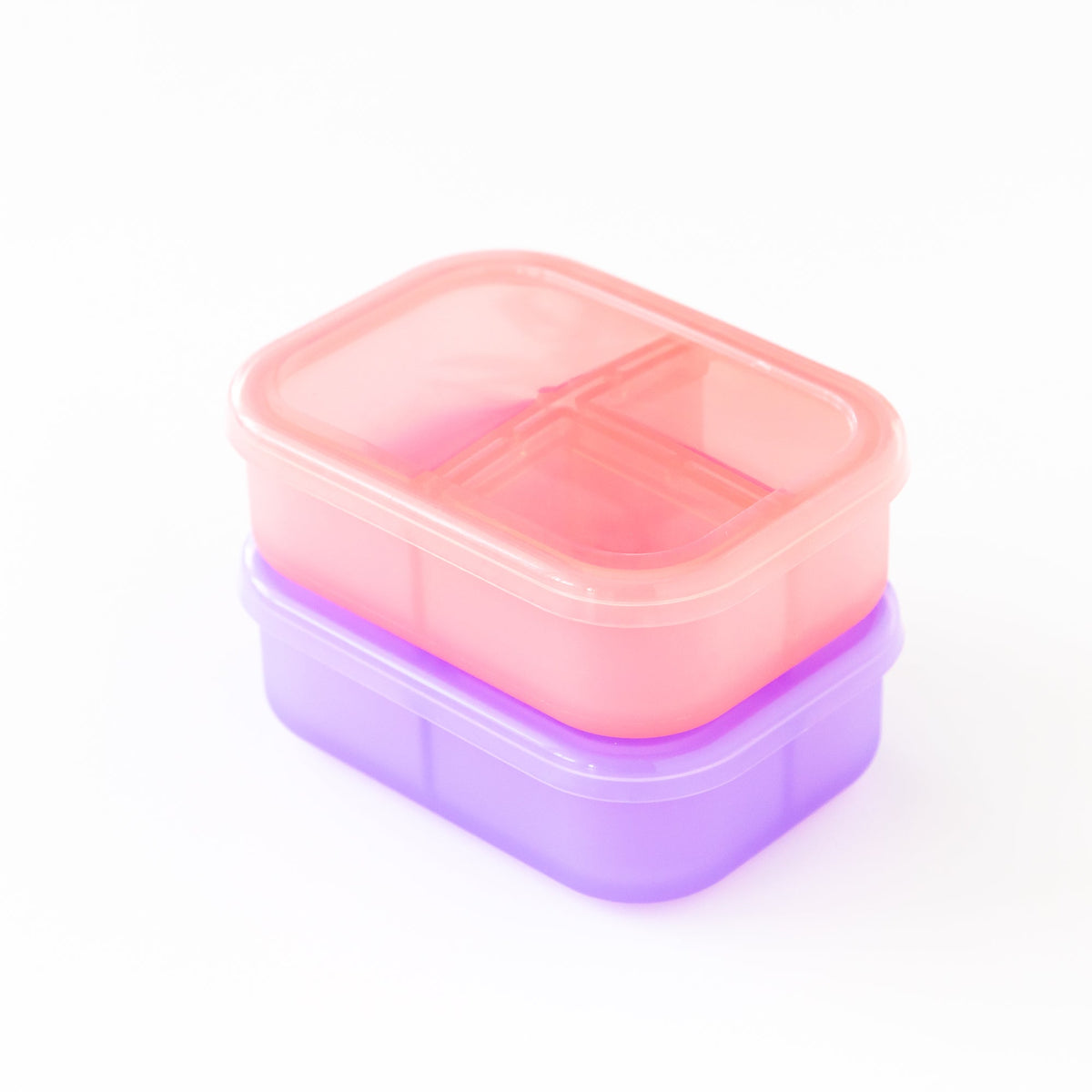 Silicone Bento Box 3 Section 2 Pack: Magenta Jelly | Bumkins