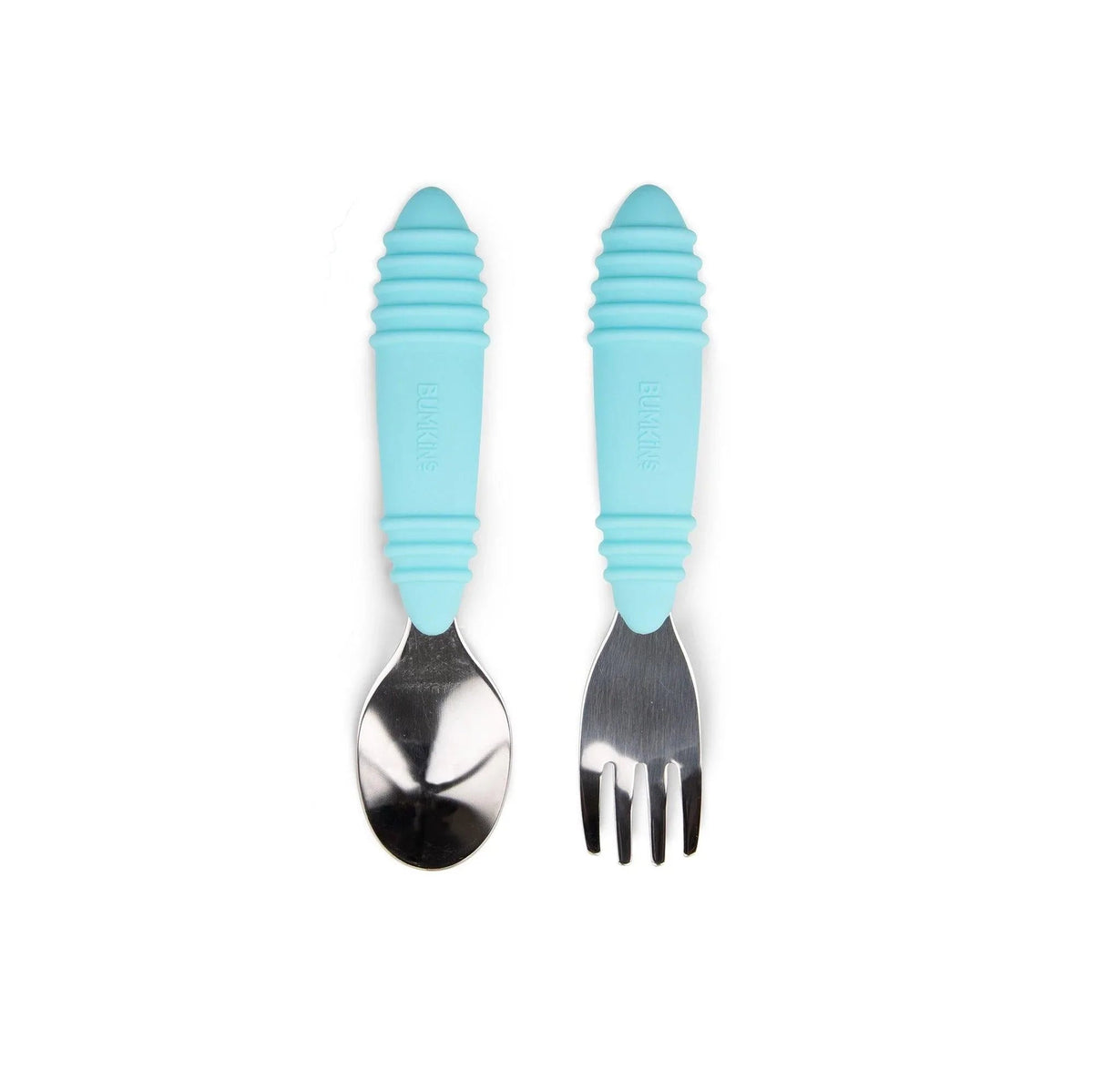 Toddler-Safe Kids Silverware Duo in Cute Baby Blue | Bumkins