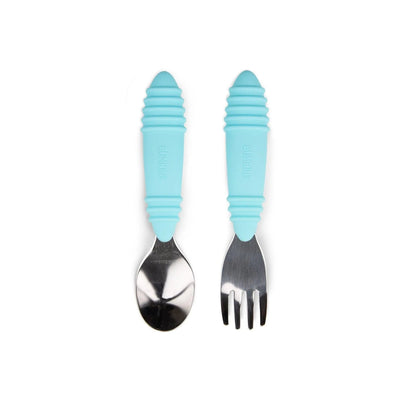 Toddler-Safe Kids Silverware Duo in Cute Baby Blue | Bumkins
