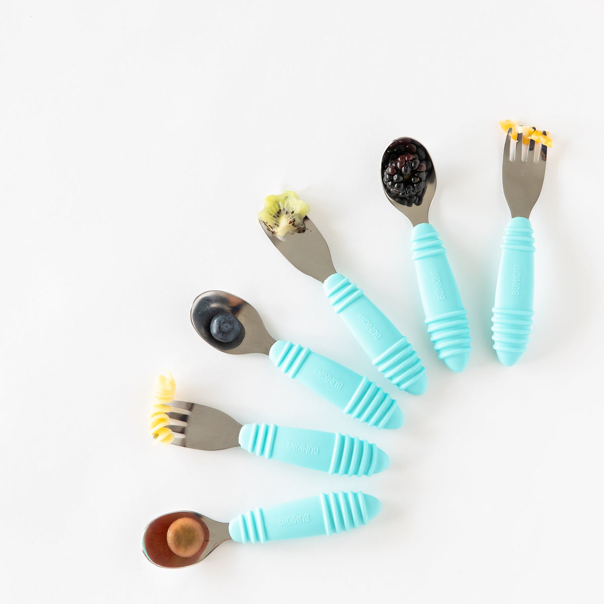 Toddler-Safe Kids Silverware Duo in Cute Baby Blue | Bumkins
