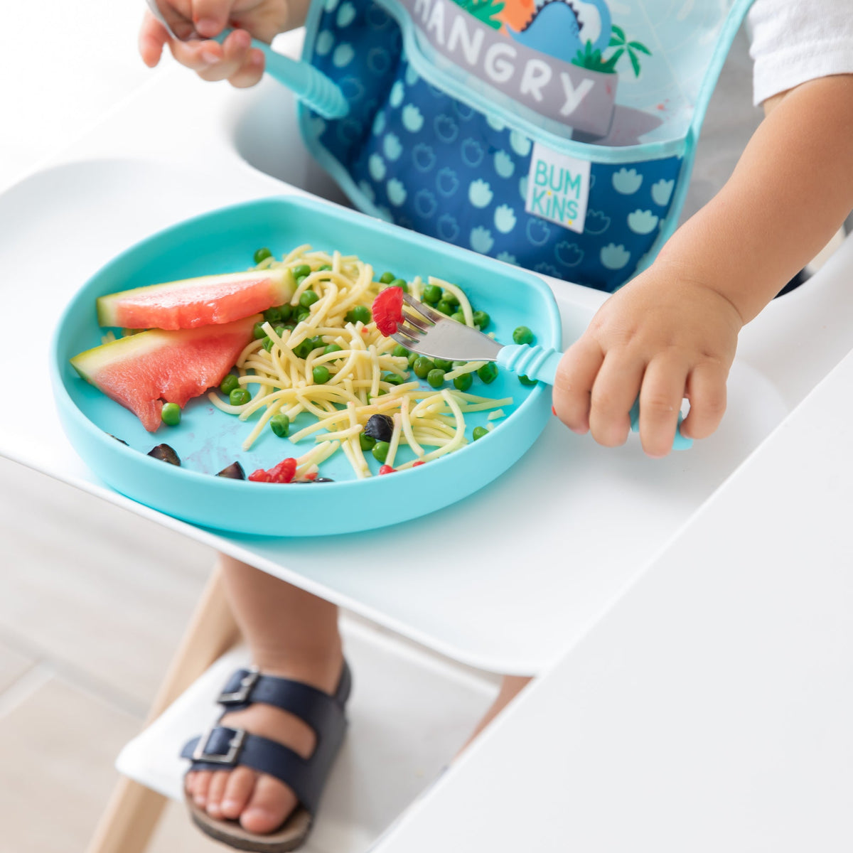 Toddler-Safe Kids Silverware Duo in Cute Baby Blue | Bumkins