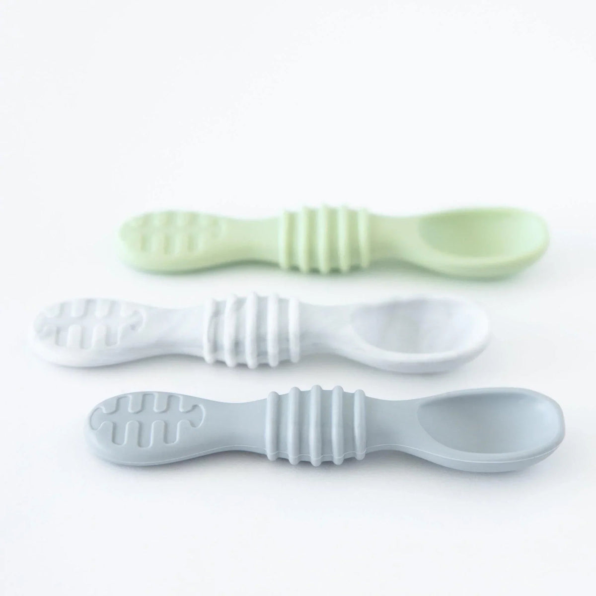 2 in 1 Silicone Baby Spoons For Self-Feeding 3 mos & up Baby | Bumkins