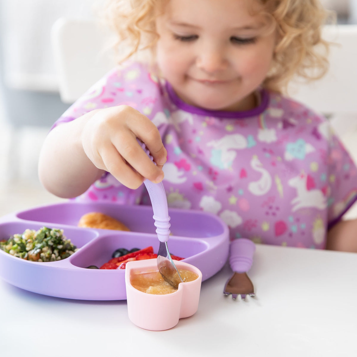 Toddler Fork and Spoon Set in Calming Lavender | Bumkins