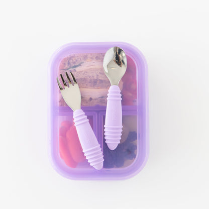Toddler Fork and Spoon Set in Calming Lavender | Bumkins