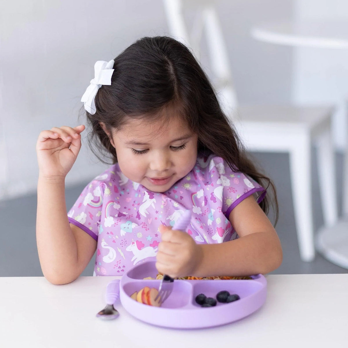 Toddler Fork and Spoon Set in Calming Lavender | Bumkins