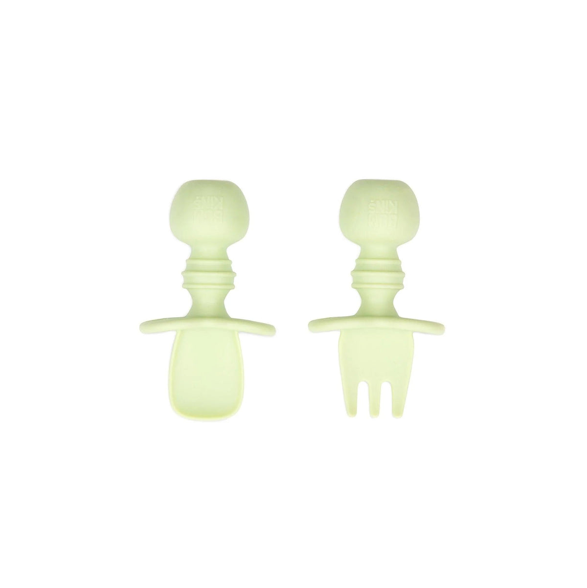 Chewtensils Silicone Baby Spoon and Fork Set – Sage Baby | Bumkins
