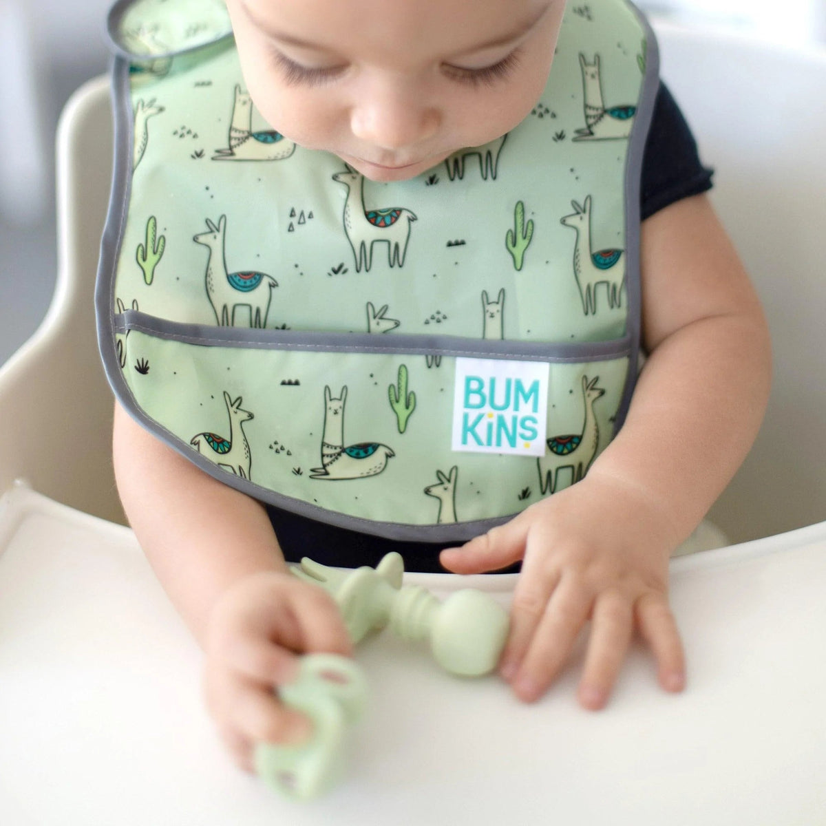 Chewtensils Silicone Baby Spoon and Fork Set – Sage Baby | Bumkins
