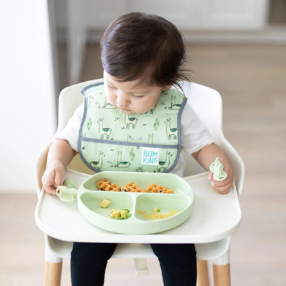 Chewtensils Silicone Baby Spoon and Fork Set – Sage Baby | Bumkins