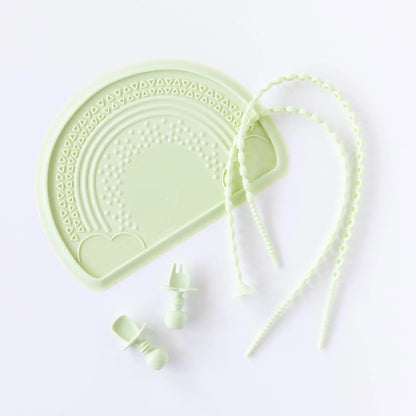 Chewtensils Silicone Baby Spoon and Fork Set – Sage Baby | Bumkins