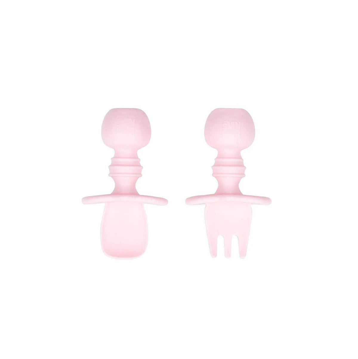 Chewtensils Silicone Baby Spoon and Fork Set – Pink Baby | Bumkins