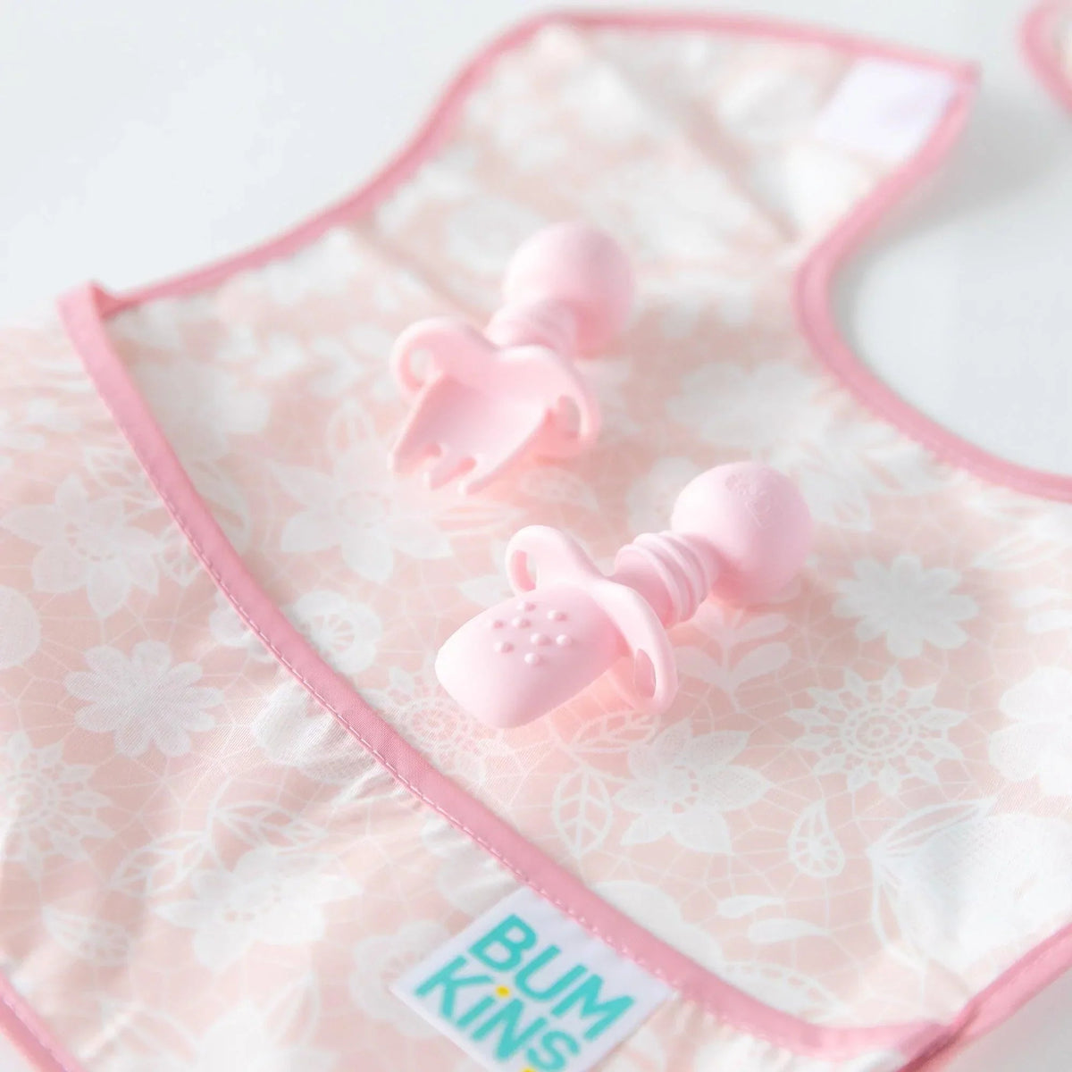 Chewtensils Silicone Baby Spoon and Fork Set – Pink Baby | Bumkins