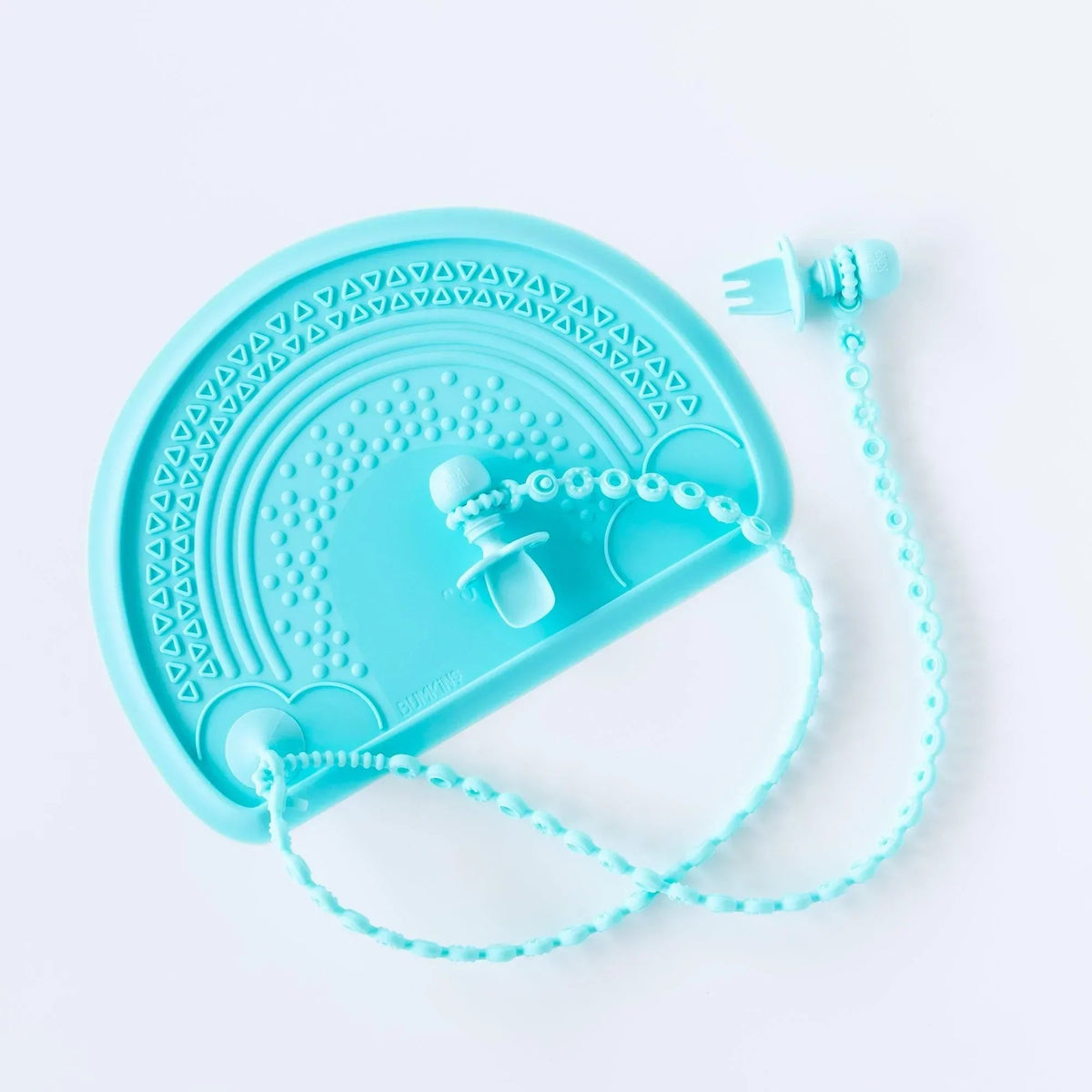 Chewtensils Silicone Baby Spoon and Fork Set – Blue Baby | Bumkins