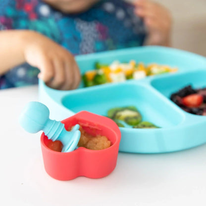 Chewtensils Silicone Baby Spoon and Fork Set – Blue Baby | Bumkins