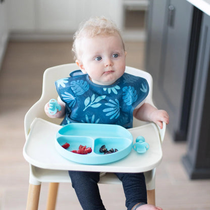 Chewtensils Silicone Baby Spoon and Fork Set – Blue Baby | Bumkins