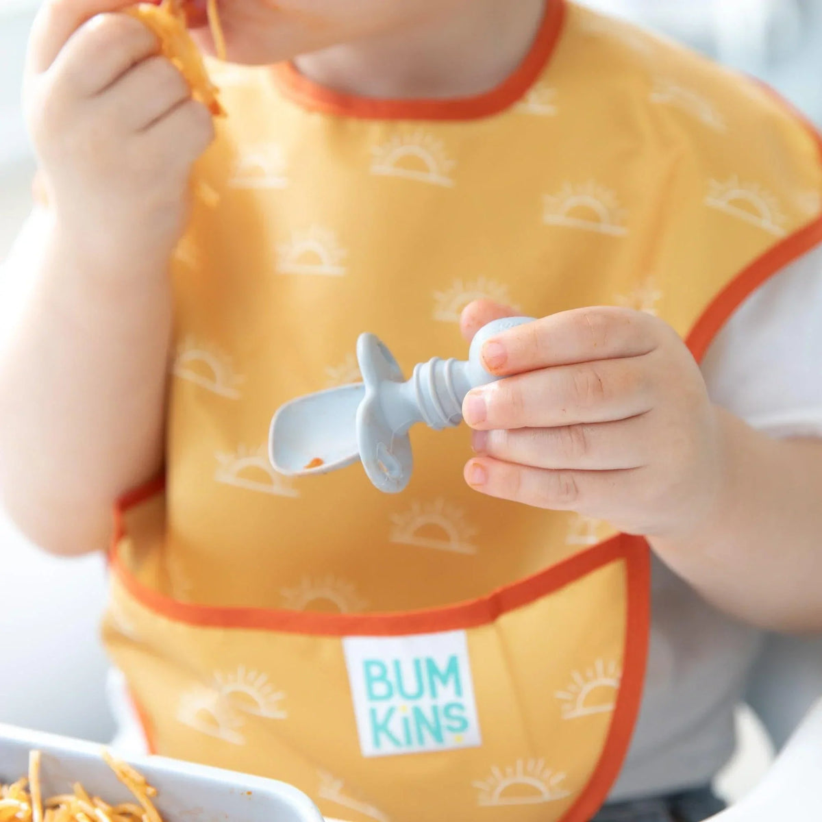 Chewtensils Silicone Baby Spoon and Fork Set – Gray Baby | Bumkins
