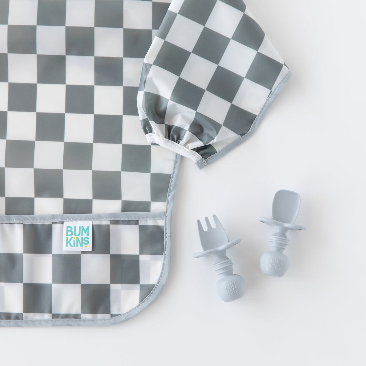 Chewtensils Silicone Baby Spoon and Fork Set – Gray Baby | Bumkins