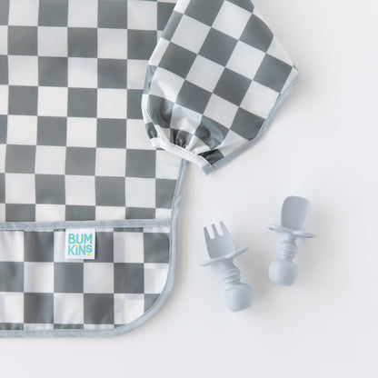Chewtensils Silicone Baby Spoon and Fork Set – Gray Baby | Bumkins