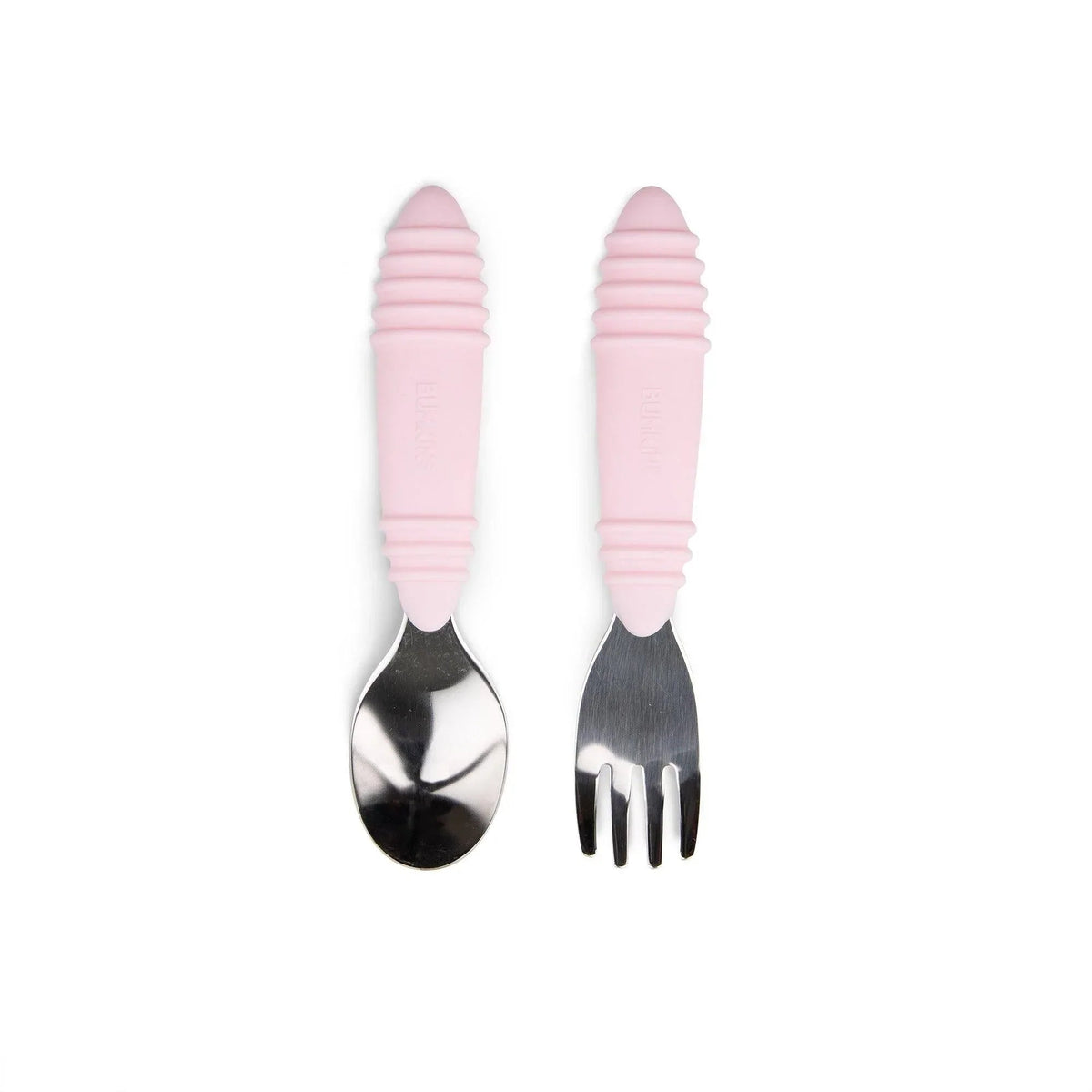 Textured Toddler Forks & Spoons in Stylish Pink | Bumkins
