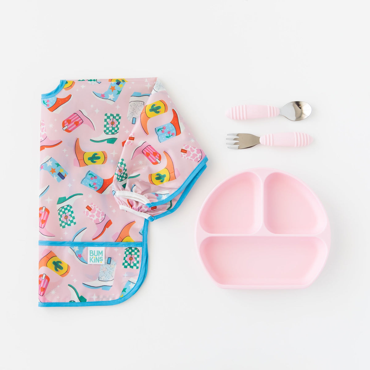 Textured Toddler Forks & Spoons in Stylish Pink | Bumkins