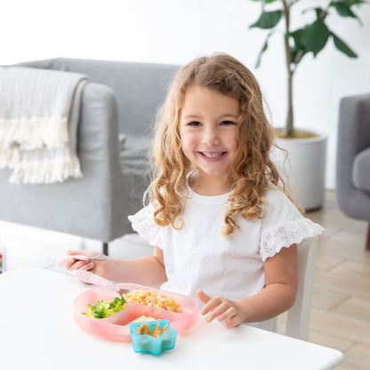 Textured Toddler Forks & Spoons in Stylish Pink | Bumkins