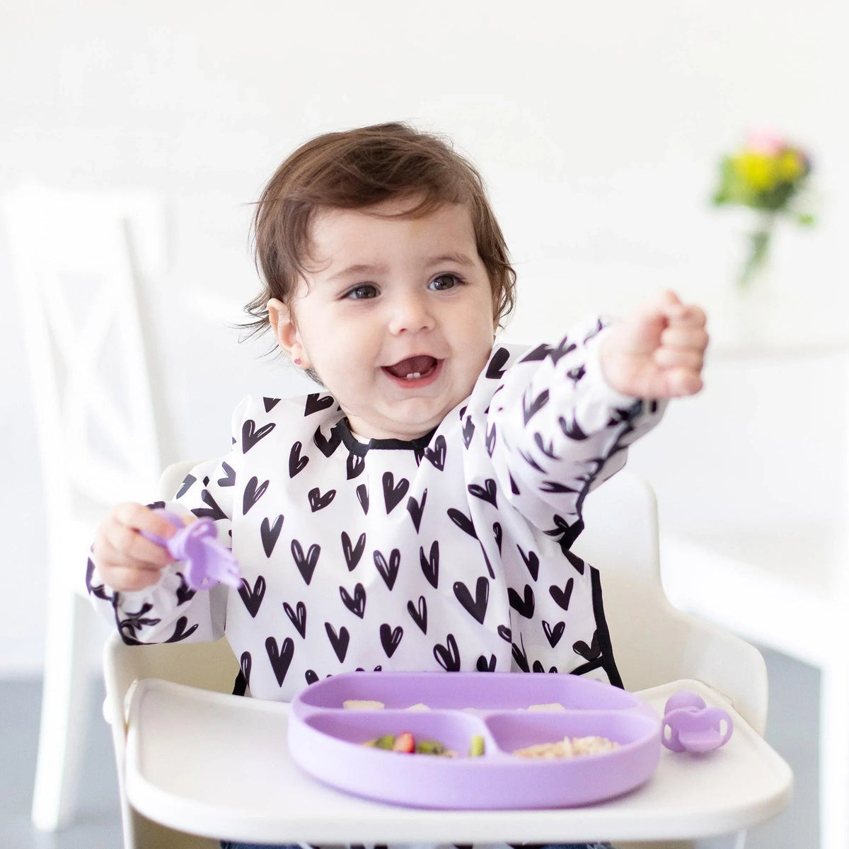 Silicone Fork & Spoon Set For Baby in Lavender | Bumkins