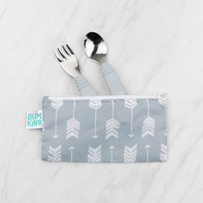 Silicone & Stainless Steel Baby Spoons + Forks | Bumkins