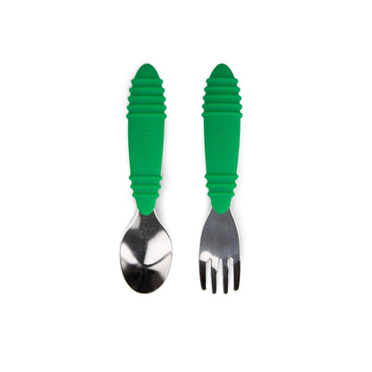 Toddler Utensils Stainless Steel Duo in Precious Jade | Bumkins