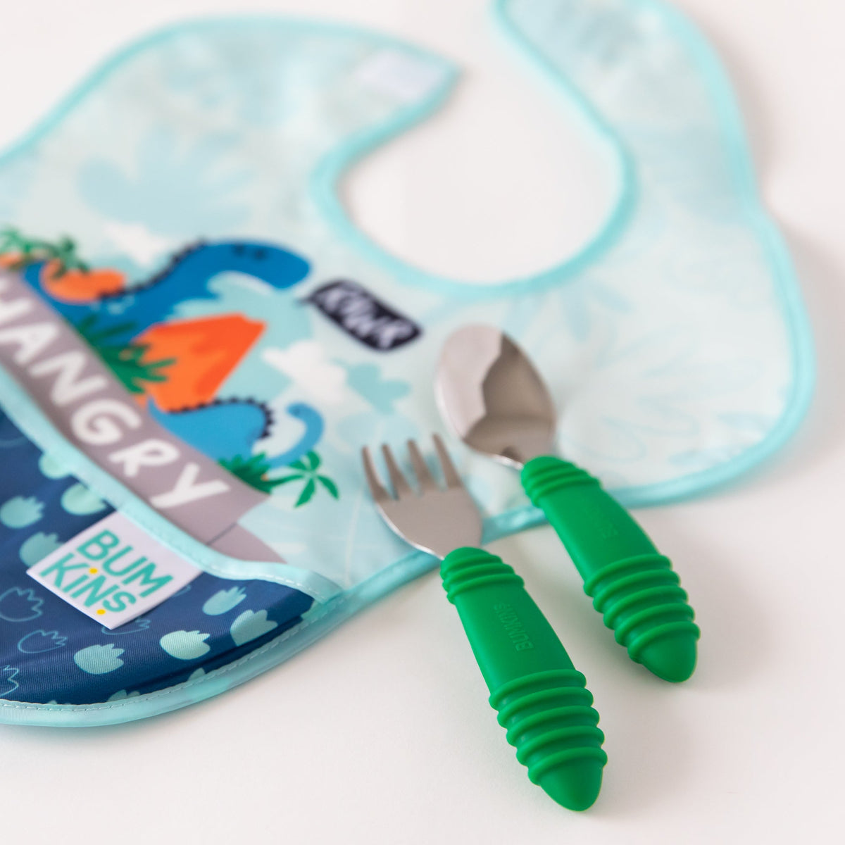 Toddler Utensils Stainless Steel Duo in Precious Jade | Bumkins