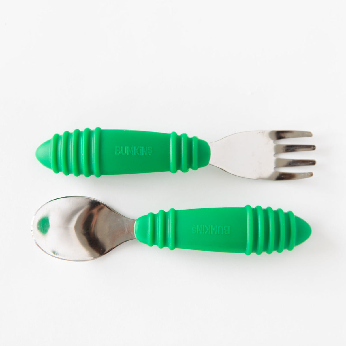 Toddler Utensils Stainless Steel Duo in Precious Jade | Bumkins