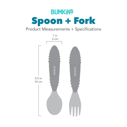 Toddler Utensils Stainless Steel Duo in Precious Jade | Bumkins