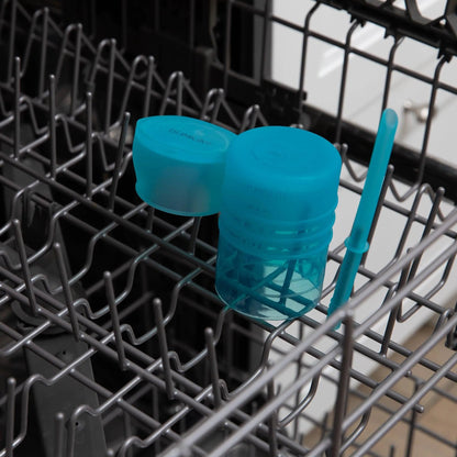 Silicone Toddler Cups with Sraws & Leak-Resistant Lid, Blue | Bumkins